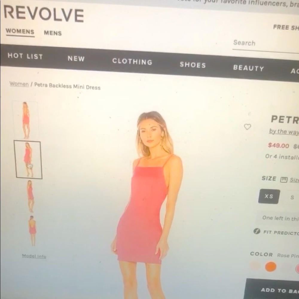Revolve Mini Open Back Dress